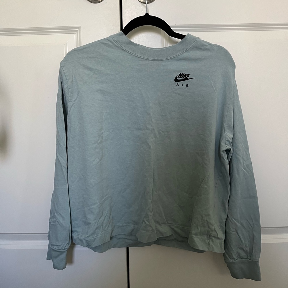 NWOT Nike Air Teal Long Sleeve Tee Shirt with Brand Name On Sleeve